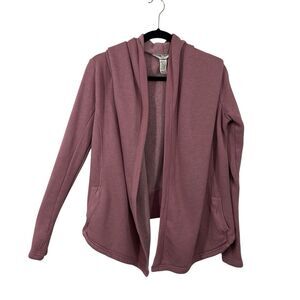Hard Tail Forever Princess Hoodie Cardigan size Small Mauve Pink Open Fleece